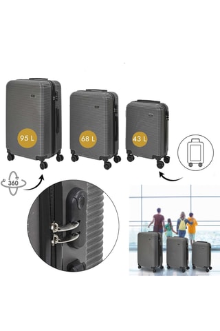 Set de 3 valises Ibiza - Gris