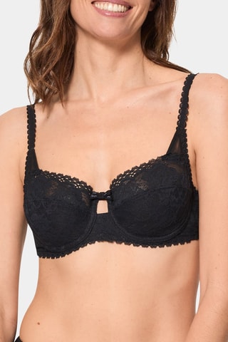 Voorgevormde Beha Flower Elegance - Zwart -  