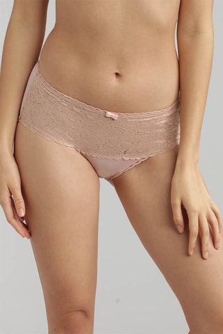 Slip Cœur Croisé Féminin - Beige -  