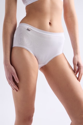 3 Slips Midi Taille Coton Stretch - Wit, rood en donkerblauw
