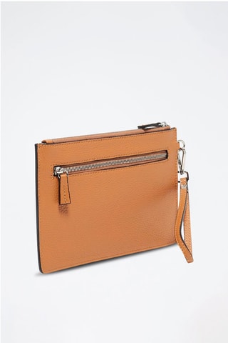 Pochette en cuir Mini Leo - Marron