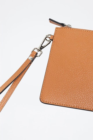 Pochette en cuir Mini Leo - Marron