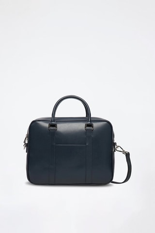 Porte-documents en cuir Niccolo Box - Bleu marine