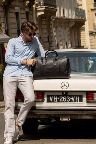 Sac de voyage en cuir Claude - Noir