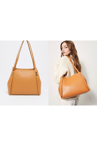 Mala shopper em couro Yda - Castanho