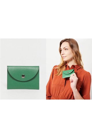 Porte-cartes en cuir Alina - Vert