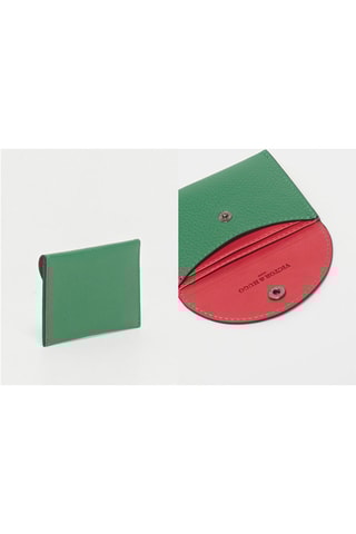 Porte-cartes en cuir Alina - Vert