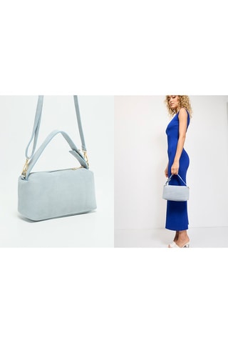 Sac porté épaule en nubuck Maria - Bleu