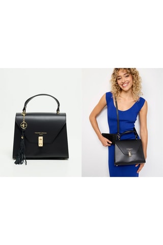 Sac à main en cuir Set Hugo - Noir