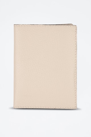 Porte-cartes en cuir Dina - Blanc et doré