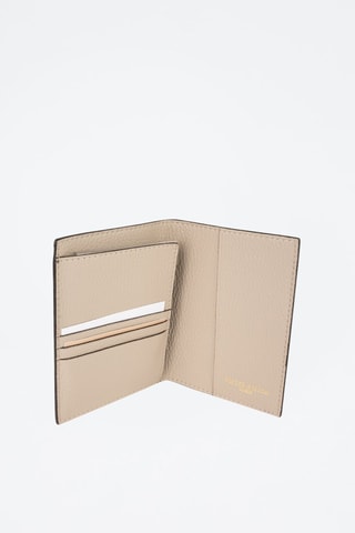 Porte-cartes en cuir Dina - Blanc et doré