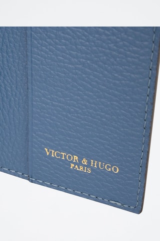 Porte-cartes en cuir Dina - Bleu