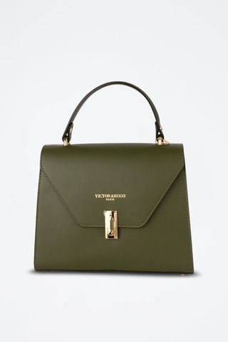 Sac à main en cuir Hugo - Vert et doré