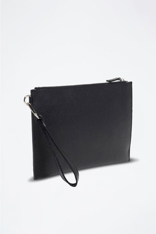 Pochette en cuir Leo  - Noir