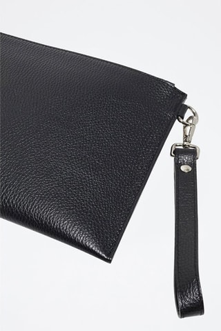 Pochette en cuir Leo  - Noir