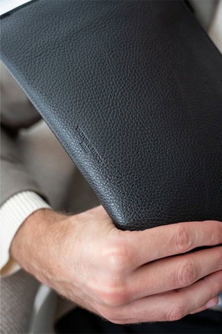 Pochette en cuir Leo  - Noir