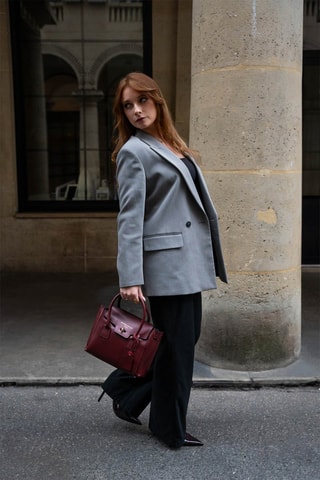 Sac à main en cuir Jeny - Rouge et doré