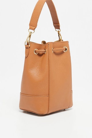Mala bucket em couro Mini Livy  - Castanho