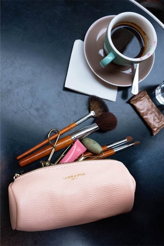 Trousse en cuir Laya - Rose