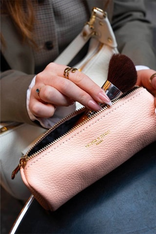 Trousse en cuir Laya - Rose