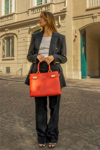 Sac à main en cuir Lorie - Rouge
