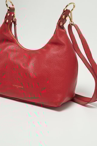 Mala a tiracolo de couro Oasis - Vermelho