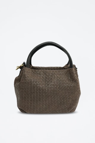 Sac à main en cuir Elsa - Noir et marron