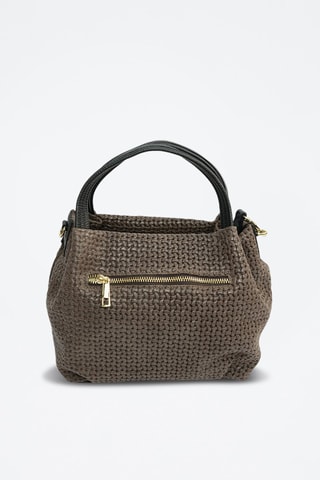 Sac à main en cuir Elsa - Noir et marron