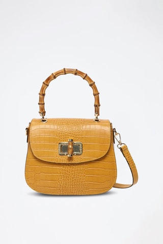 Sac à main Elia Croco en cuir - Jaune