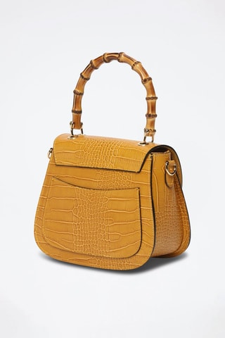 Sac à main Elia Croco en cuir - Jaune