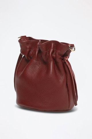 Mala bucket em couro Eonora - Vermelho