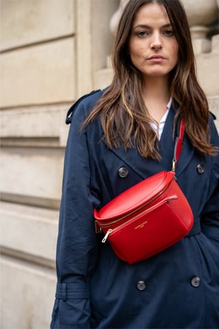 Bolsa de cintura em couro Aly - Vermelho