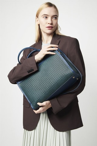 Sac à main en cuir Nina - Bleu
