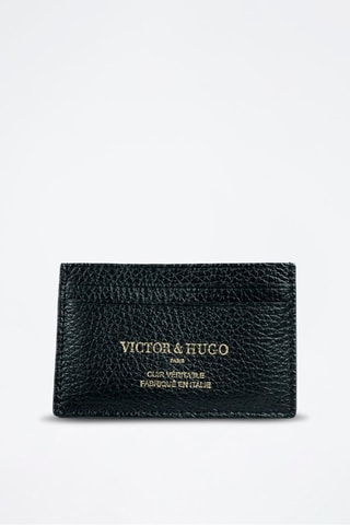 Porte-cartes en cuir Ania - Noir