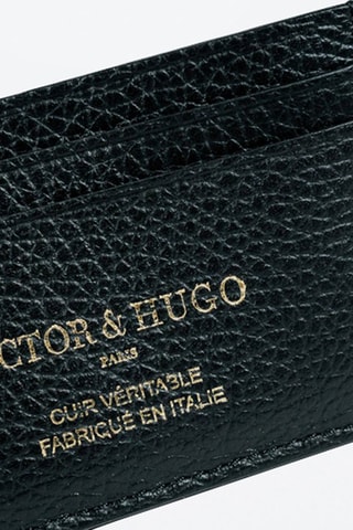 Porte-cartes en cuir Ania - Noir