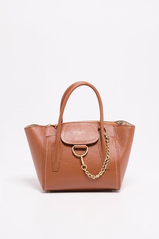 Mala shopper em couro Soli - Castanho
