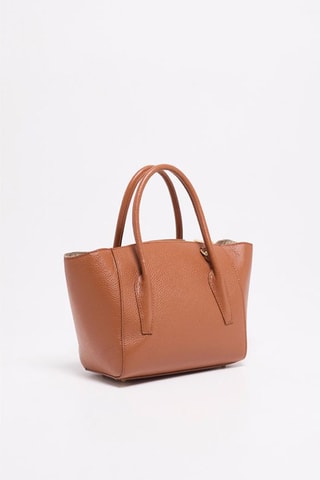 Mala shopper em couro Soli - Castanho