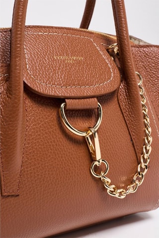 Mala shopper em couro Soli - Castanho