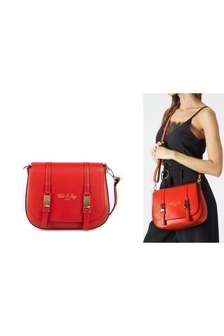 Mala a tiracolo de couro Ruth - Vermelho