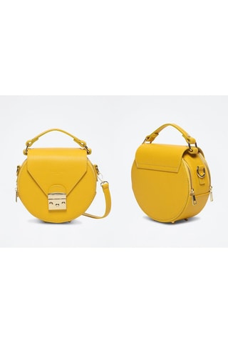 Sac à main en cuir Polly - Jaune