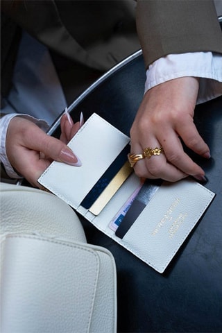 Porte-cartes en cuir Salma - Blanc