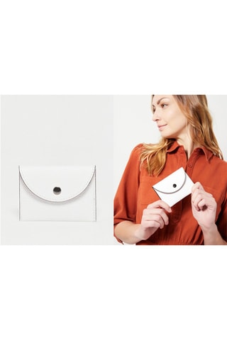 Porte-cartes en cuir Alina - Blanc