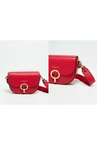 Mala a tiracolo de couro Arya - Vermelho