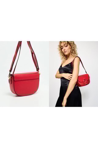 Mala a tiracolo de couro Arya - Vermelho