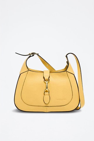 Sac porté épaule en cuir Lise - Jaune