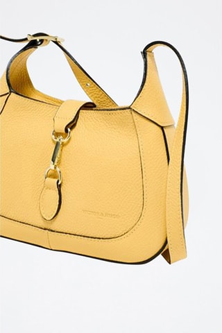Sac porté épaule en cuir Lise - Jaune