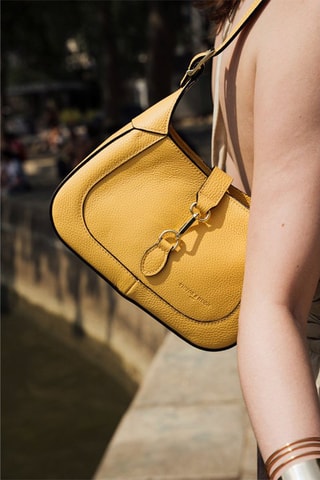 Sac porté épaule en cuir Lise - Jaune