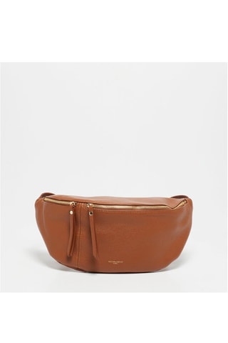 Bolsa de cintura em couro Alia - Castanho