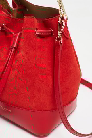 Sac seau en cuir Livy - Rouge