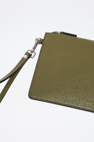 Pochette en cuir Mini Leo - Vert